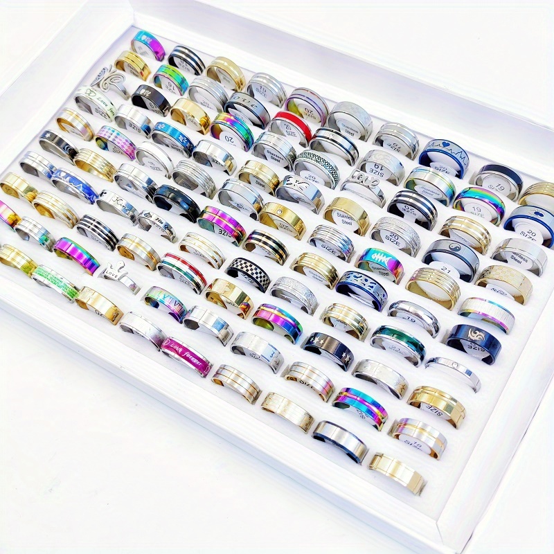 Wholesale 70pcs Men's Jewelry Set, Retro Style Rings